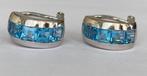18 karaat Witgouden Oorbellen met 4.00 ct Topazen, Handtassen en Accessoires, Oorbellen, Overige kleuren, Ophalen of Verzenden