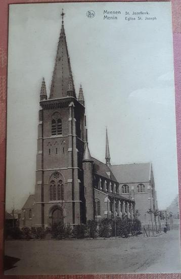CARTE POSTALE MENIN/MENIN : Saint JOZEFSKERK : sceau ouvert, Envoi, 1920 à 1940, Affranchie, Flandre Occidentale