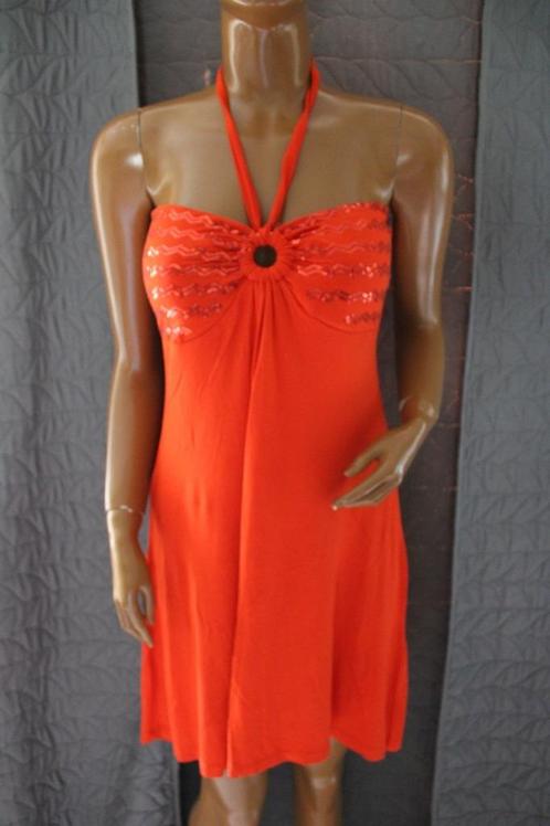 C&A Yessica jurk buste pailletten, asymmetrisch oranje 42, Kleding | Dames, Jurken, Zo goed als nieuw, Maat 42/44 (L), Oranje