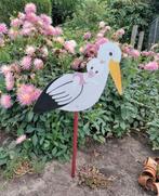 Geboortebord ooievaar/ geboortebord meisje/ooievaar met baby, Kinderen en Baby's, Ophalen, Zo goed als nieuw, Geboortebord