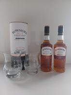 Whisky: Bowmore 15y Darkest + 18y (2 x 200ml)+ 2 glazen, Ophalen of Verzenden