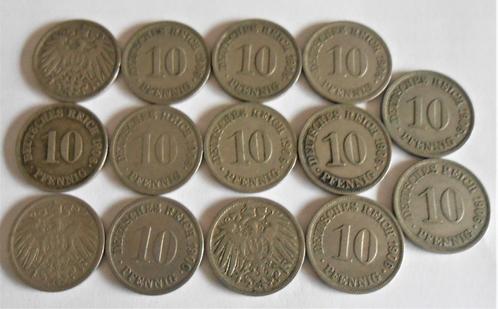 lot van 14 Deutsches Reich - 10 pfennig 1906 - 050 euro stuk, Postzegels en Munten, Munten | Europa | Niet-Euromunten, Losse munt