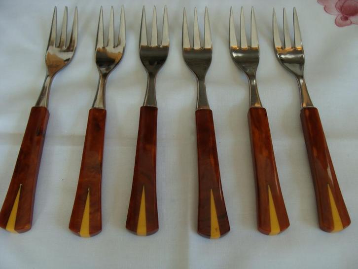 6 fourchettes 3 dents, marque Rostfrei, vintage, Antiquités & Art, Antiquités | Couverts, Enlèvement ou Envoi
