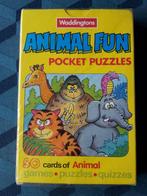 Nieuw pocket spel met 50 puzzelopdrachten, Animal Fun, 5+, Een of twee spelers, Ophalen of Verzenden, Nieuw