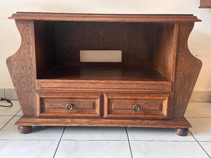 Meuble TV vintage en bois massif avec rangements, Maison & Meubles, Armoires | Mobilier de télévision, Comme neuf, Moins de 100 cm