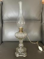 Lampe de table à huile en cristal vintage antique, Enlèvement ou Envoi