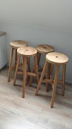 4 Houten Krukken, Huis en Inrichting, Krukjes, Ophalen, Zo goed als nieuw, Hout
