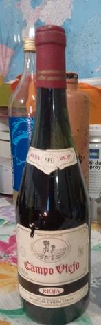 fles rode wijn rioja campo viejo 1983, Verzenden, Rode wijn