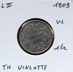 1 frank 1909 vlaams, Zilver, Ophalen of Verzenden, Losse munt, Zilver