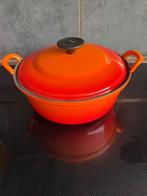 Ancienne cocotte vintage Le Creuset volcanique années 1950, Kookpan of Snelkookpan, Gebruikt, Gietijzer, Ophalen of Verzenden