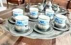 Tinnen koffie set met delfs blauw (Rio Tiel), Ophalen of Verzenden