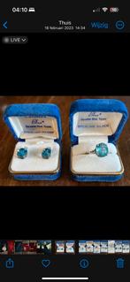 Zilveren set ring en oorbellen, Handtassen en Accessoires, Antieke sieraden, Ophalen, Zilver, Oorbellen