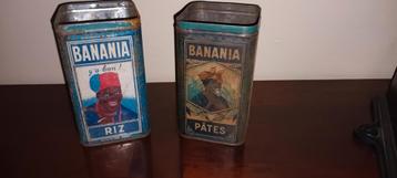 Lot de 2 très anciennes boîtes BANANIA sans couvercle, Enlèvement ou Envoi, Comme neuf