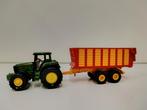 Siku 1650 John Deere tractor met silagewagen aanhanger, Ophalen of Verzenden, Gebruikt