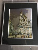 Metaal gravuren Sint Nicholas kerk Praag, Antiek en Kunst, Kunst | Etsen en Gravures, Ophalen of Verzenden