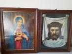 Antieke kaders: Maria met bloedend hart + lijkwade Turijn, Antiek en Kunst, Antiek | Religieuze voorwerpen, Ophalen
