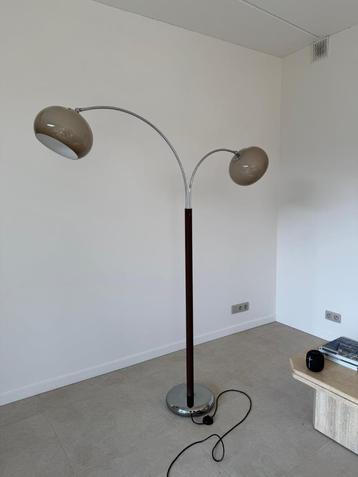 Lampadaire à double arc Dijkstra Space Age rare, MCM, Utilisé, Autres matériaux, 150 à 200 cm