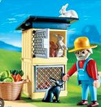 Playmobil 4491 konijnenhok met boer KOMPLEET, Kinderen en Baby's, Ophalen of Verzenden, Zo goed als nieuw