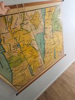 Oude schoolkaart 2 zijdig syrie Libanon jordanie israel, Antiek en Kunst, Ophalen