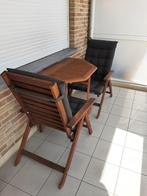 Vouwtafel met stoelen, Tuin en Terras, Gebruikt, Tuinset, Hout, Ophalen