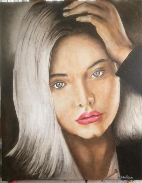 OLIEVERFSCHILDERWERK   JONGE VROUW, Antiek en Kunst, Kunst | Schilderijen | Klassiek, Ophalen