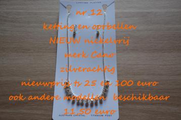 12. Juweelset : ketting en oorbellen , NIEUW , verzending in beschikbaar voor biedingen