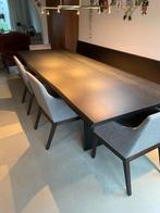 Zwarte eik tafelblad en metalen onderstel 2m80x 1m, Comme neuf, 100 à 150 cm, Rectangulaire, Enlèvement