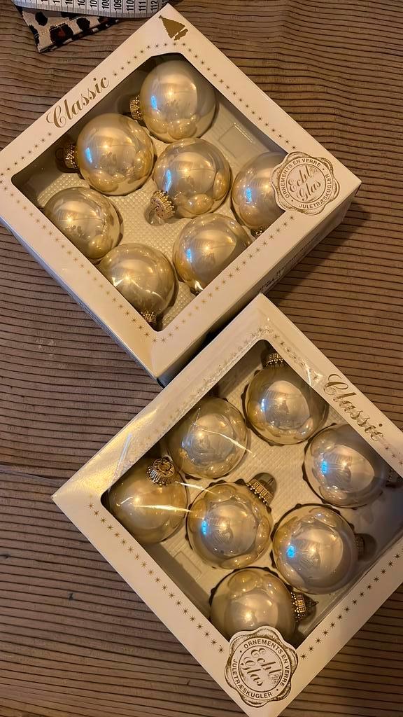 14 glazen kerstballen– Made in Germany (K & S Rosenheim), Diversen, Kerst, Zo goed als nieuw, Ophalen of Verzenden