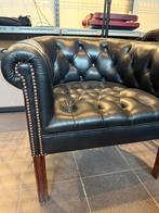 Fauteuils Chesterfield en cuir noir etat super, Maison & Meubles, Fauteuils, Enlèvement, Comme neuf, Cuir