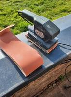 schuurmachine met tape en schuurpapier, Ophalen, Gebruikt