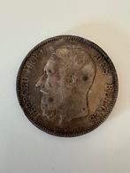 5 frank zilveren munt Leopold II, Postzegels en Munten, Ophalen of Verzenden