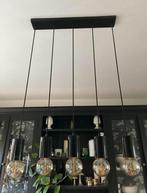 Grande suspension 5 douilles marbre noir + ampoules, Ophalen, Metaal