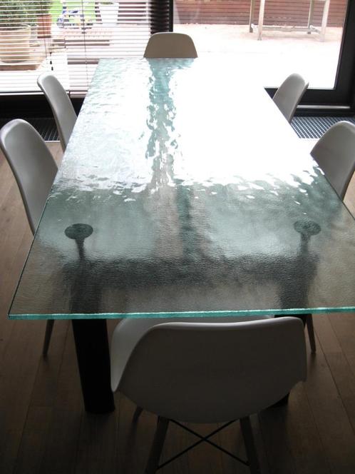 glazen tafelblad, Huis en Inrichting, Tafels | Eettafels, Zo goed als nieuw, 50 tot 100 cm, 200 cm of meer, Vijf personen of meer