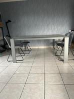 Glazen eettafel, Huis en Inrichting, Tafels | Eettafels, Ophalen, Gebruikt, 150 tot 200 cm, Vierkant