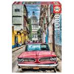 Puzzle avec oldtimer à La Havane 1000 pcs., Comme neuf, 500 à 1500 pièces, Puzzle, Enlèvement ou Envoi