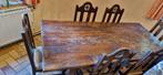 Table et 6 chaises chêne massif style ferme, Ophalen