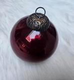 Grote, oude, glazen kerst heksenbal bordeaux, Ophalen of Verzenden, Zo goed als nieuw