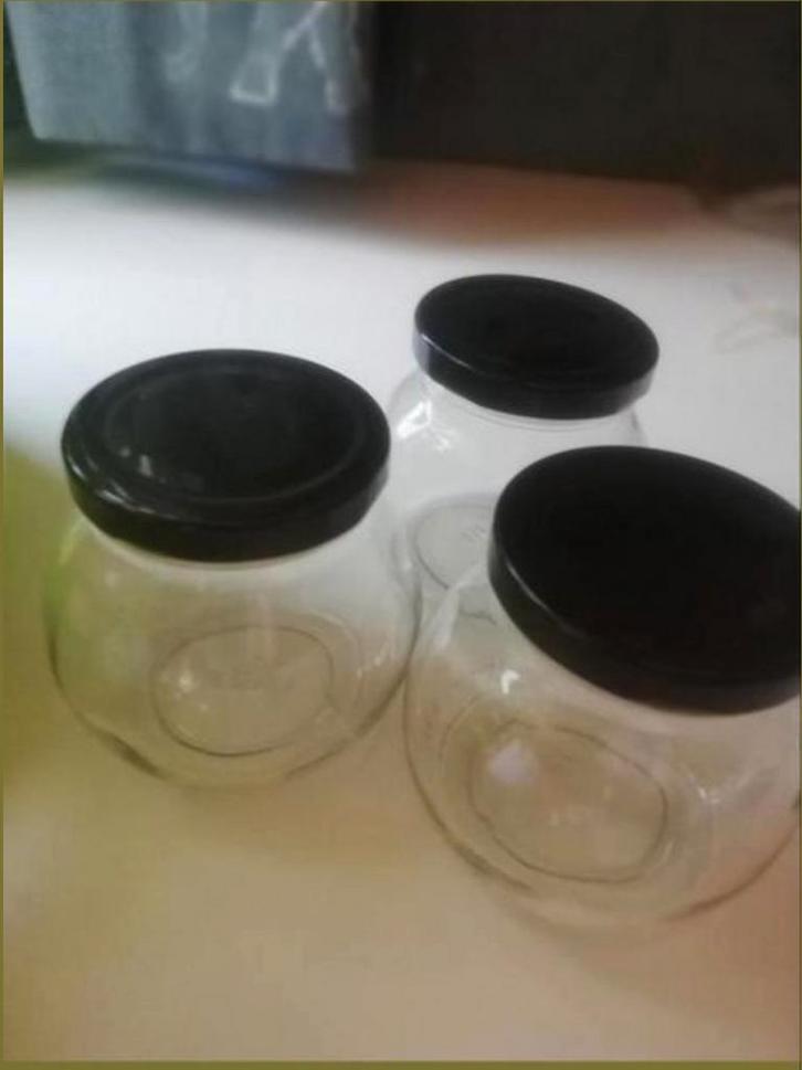 Glazen confituurpotjes met labeltjes, Huis en Inrichting, Keuken | Potten en Pannen, Nieuw, Glas, Ophalen
