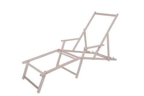 20 Strandstoel frames met armleuning en voetenbank, Tuin en Terras, Tuinstoelen, Nieuw, Hout, Inklapbaar, Stapelbaar, Verstelbaar
