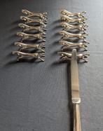 Chevaux en métal argenté, remorques à couteaux, 12 pièces, Maison & Meubles, Comme neuf, Enlèvement ou Envoi