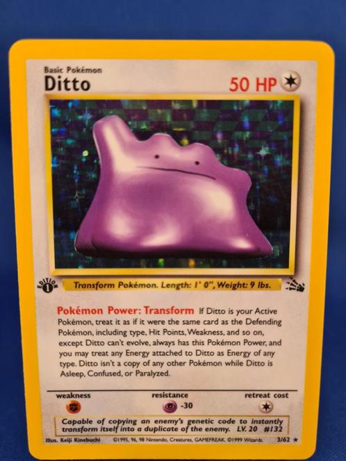 Ditto 3/62 - Fossil (1st edition), Hobby en Vrije tijd, Verzamelkaartspellen | Pokémon, Zo goed als nieuw, Verzenden