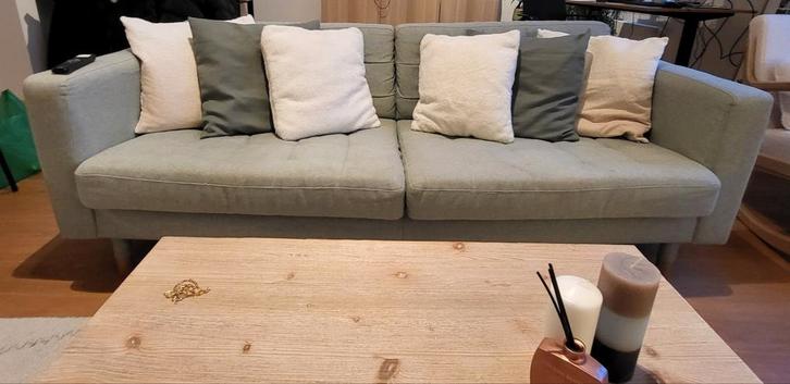 3 seats sofa + matching pouffe mint green, Maison & Meubles, Canapés | Salons, Enlèvement