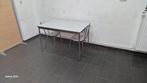 Ancienne table en formica vintage gris blanc démontable avec, Antiquités & Art, Enlèvement ou Envoi