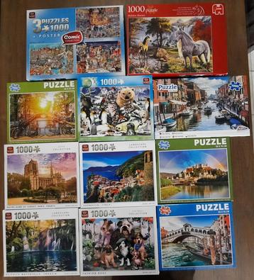 13 Puzzels 1000stukjes beschikbaar voor biedingen