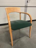 6 degelijke stoelen met groene zitting, Huis en Inrichting, Stoelen, Ophalen, Gebruikt, Overige kleuren, Vijf, Zes of meer stoelen
