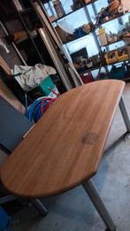 Grote ovale tafel massief blad demonteerbare poten, Huis en Inrichting, Ophalen, Zo goed als nieuw