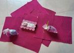 6 ROZE PLACEMATS + 4 THEELICHTHOUDERS met 30 THEELICHTEN, Huis en Inrichting, Minder dan 25 cm, Overige materialen, Ophalen of Verzenden