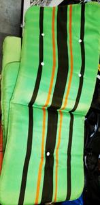 Retro vintage 70's zitkussens met hoge rug gifgroen, Ophalen of Verzenden, Gebruikt, Campingmeubel-accessoire