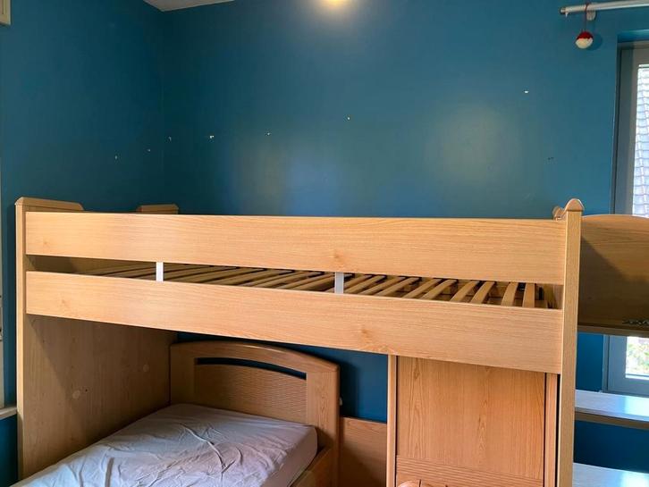 Halfhoogslaper, 2 bedden met trapje, Gautier, Savane serie, Huis en Inrichting, Slaapkamer | Stapelbedden en Hoogslapers, Zo goed als nieuw