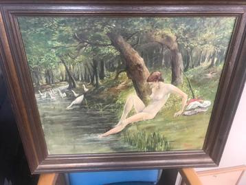 Te koop schilderij van J Simon, Enlèvement